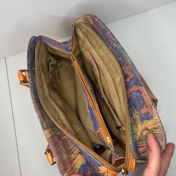 Dooney & Bourke Multicolor Shoulder Bag with Tan Handles Van Gogh - Picture 8 of 11